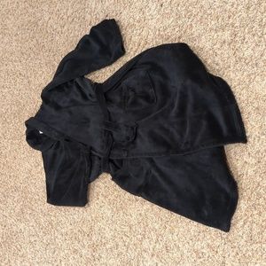 Black fleece warm robe kids size 14